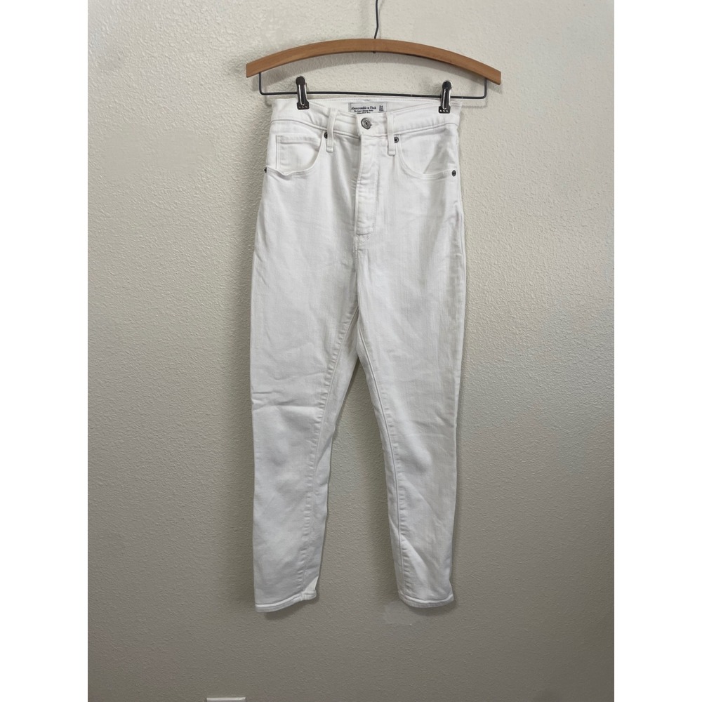 Abercrombie & Fitch Super Skinny Ankle Jeans Women 24 00S White Good Ultra High